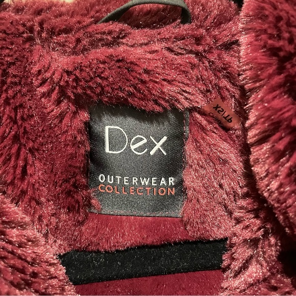 Dex Faux Fur Trim Jacket Black Purple Fur Women’s Size XS - Picture 7 of 12